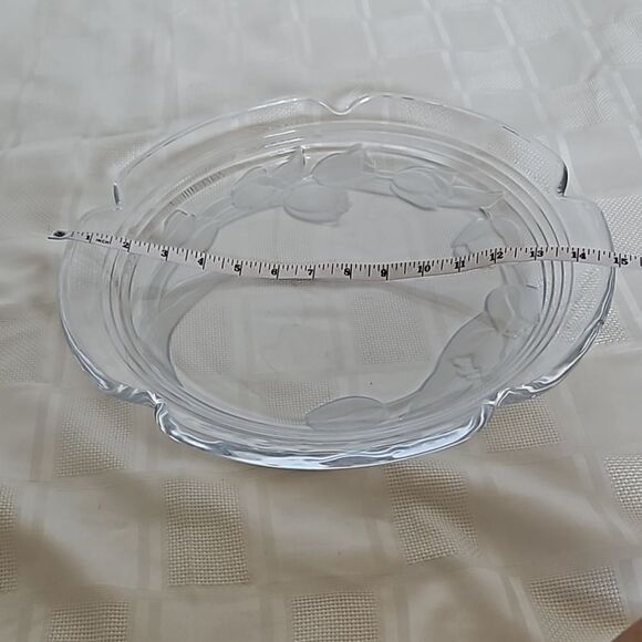 Clear Glass Floral Serving Tray 15"-15" - Picture 7 of 16